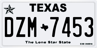 TX license plate DZM7453