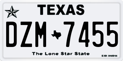 TX license plate DZM7455