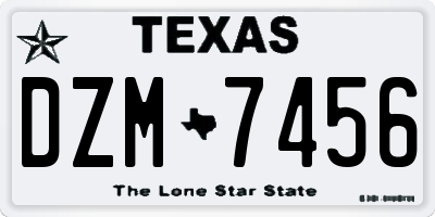 TX license plate DZM7456