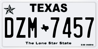 TX license plate DZM7457