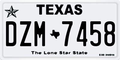 TX license plate DZM7458