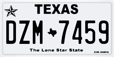 TX license plate DZM7459