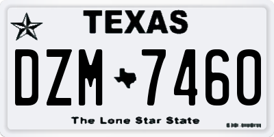 TX license plate DZM7460