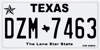 TX license plate DZM7463