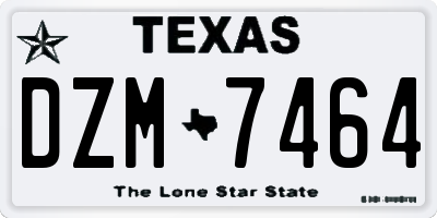 TX license plate DZM7464