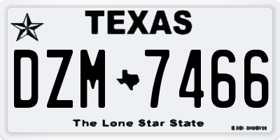 TX license plate DZM7466