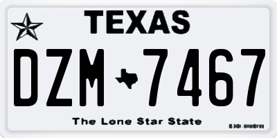 TX license plate DZM7467
