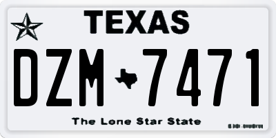TX license plate DZM7471