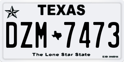 TX license plate DZM7473