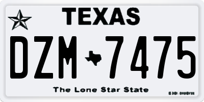 TX license plate DZM7475