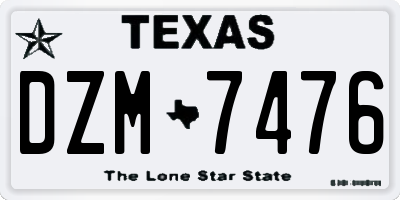 TX license plate DZM7476