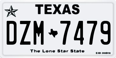 TX license plate DZM7479