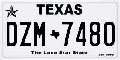 TX license plate DZM7480