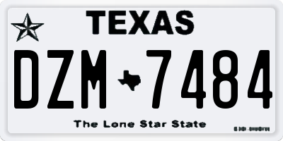 TX license plate DZM7484