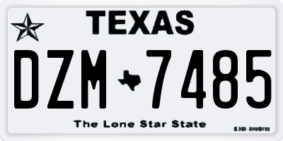 TX license plate DZM7485