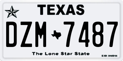 TX license plate DZM7487