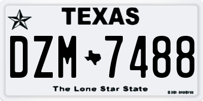 TX license plate DZM7488