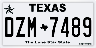TX license plate DZM7489