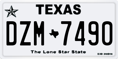 TX license plate DZM7490