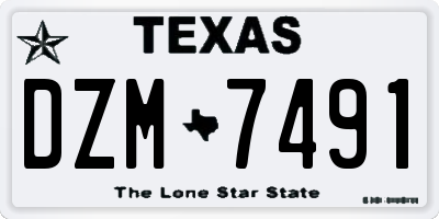 TX license plate DZM7491