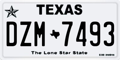 TX license plate DZM7493