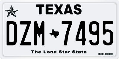 TX license plate DZM7495