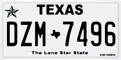 TX license plate DZM7496