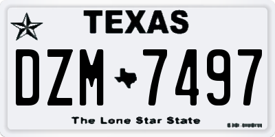 TX license plate DZM7497