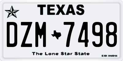 TX license plate DZM7498