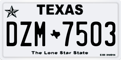 TX license plate DZM7503