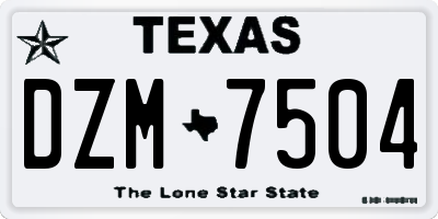 TX license plate DZM7504
