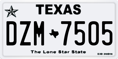 TX license plate DZM7505