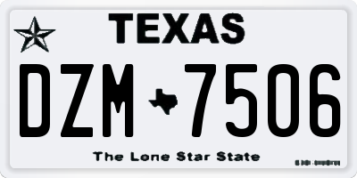 TX license plate DZM7506