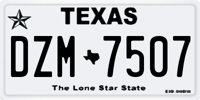 TX license plate DZM7507