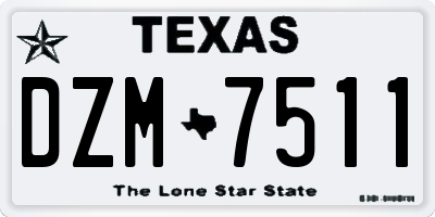 TX license plate DZM7511