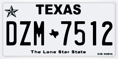 TX license plate DZM7512