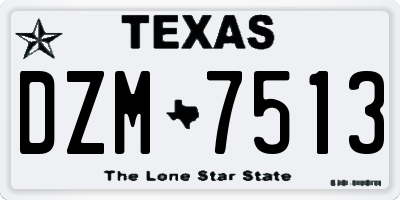 TX license plate DZM7513