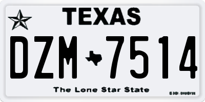 TX license plate DZM7514