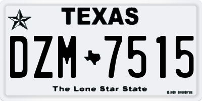 TX license plate DZM7515