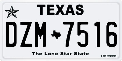 TX license plate DZM7516