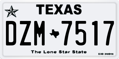 TX license plate DZM7517