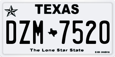 TX license plate DZM7520