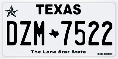TX license plate DZM7522