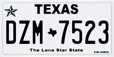TX license plate DZM7523
