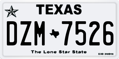 TX license plate DZM7526