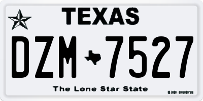 TX license plate DZM7527