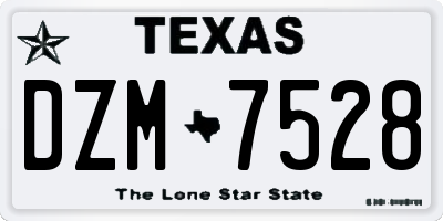 TX license plate DZM7528
