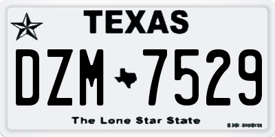 TX license plate DZM7529