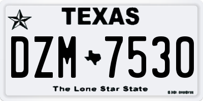 TX license plate DZM7530