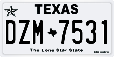 TX license plate DZM7531